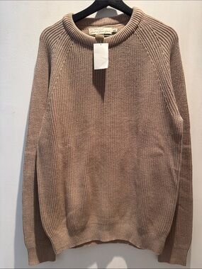 H&M Ribbed Crewneck Sweater - Taupe Brown